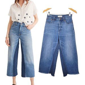 Madewell Wide Leg Crop Denim Jeans  Raw ham Gusset Edition Size 24